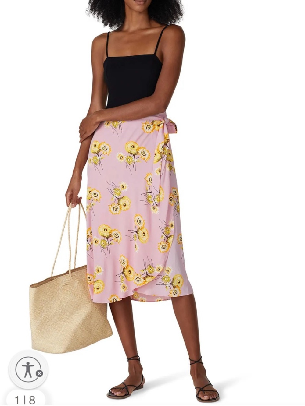 Madewell Twiggy Floral Midi Wrap Skirt